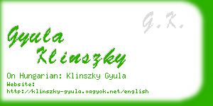 gyula klinszky business card